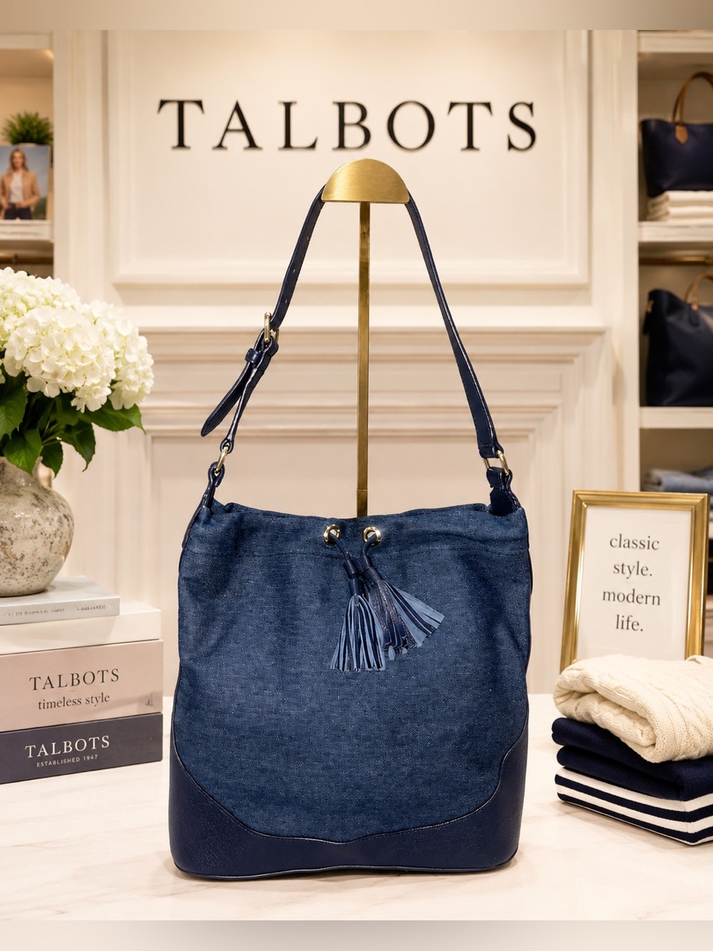 Talbots Denim Hobo Bucket Bag 💙